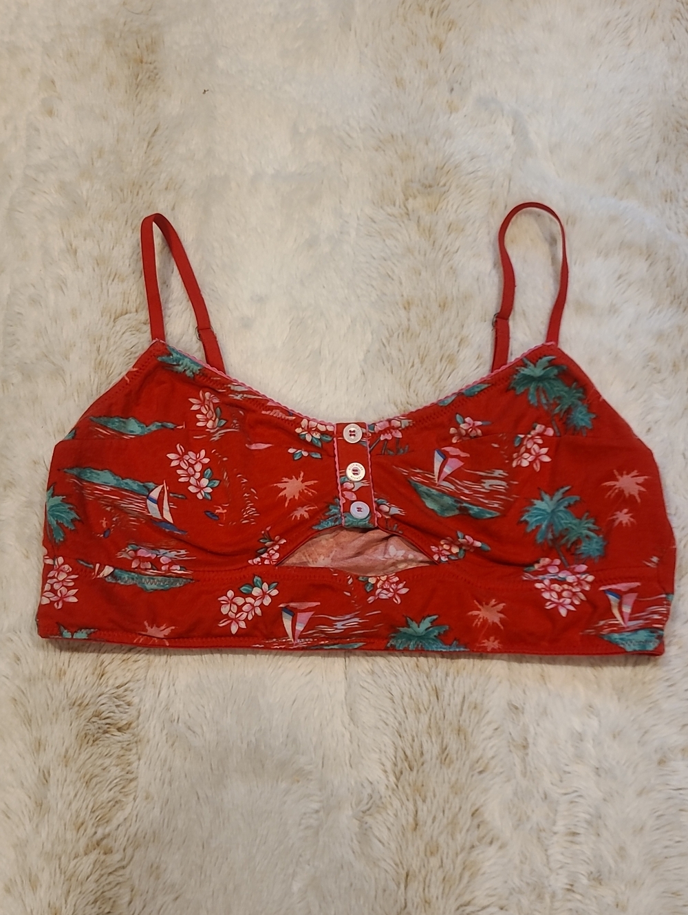 Gilly Hicks Red Floral Swim Bralette